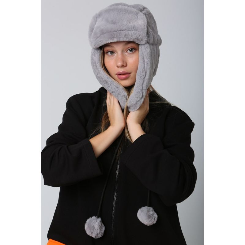 Fashion, accesorii si bijuterii - Femei - Accesorii femei - Caciuli si palarii femei - Bonetă femei Jumeon, 100% poliester, gri, 781ABG1184 - Infinity.ro