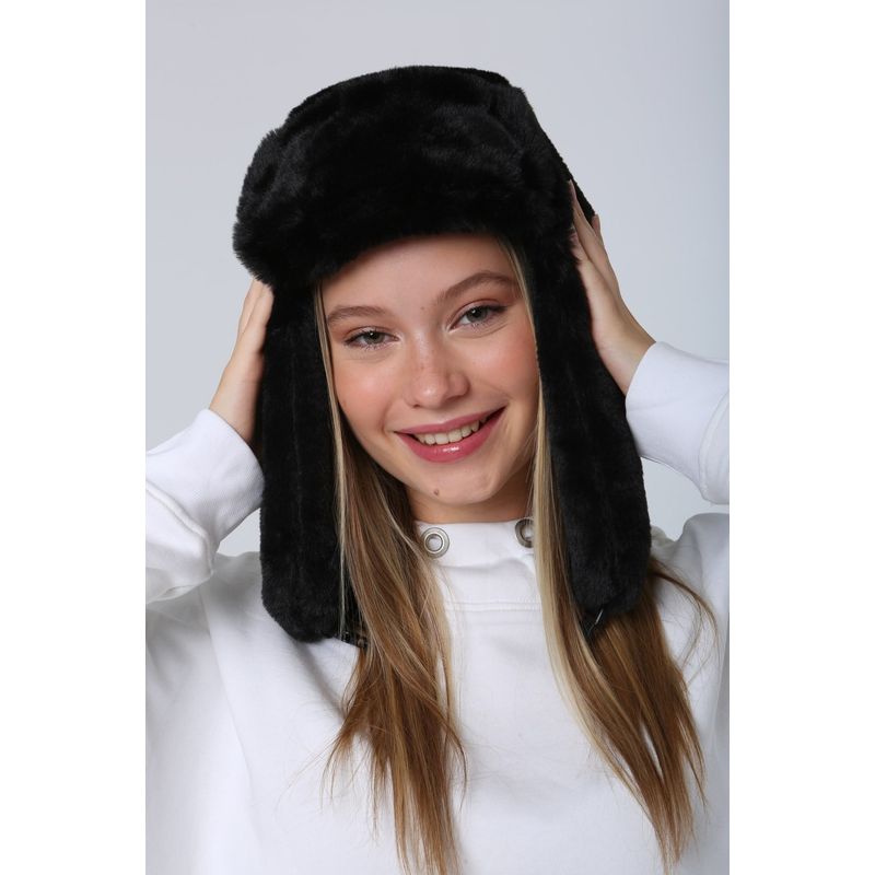 Fashion, accesorii si bijuterii - Femei - Accesorii femei - Caciuli si palarii femei - Bonetă femei Jumeon, 100% poliester, negru, 781ABG1272 - Infinity.ro
