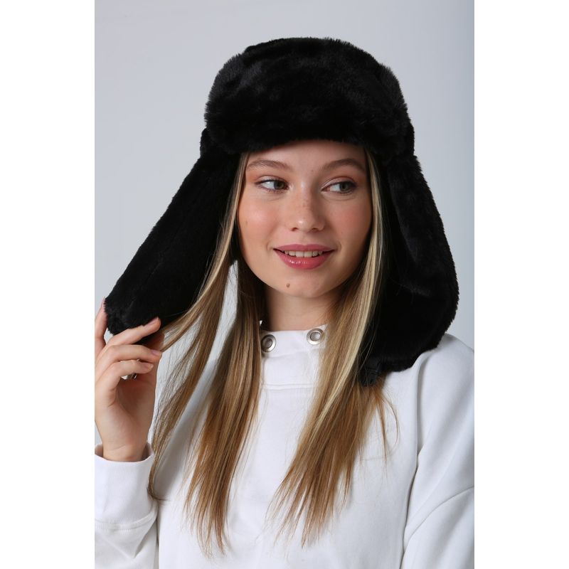 Fashion, accesorii si bijuterii - Femei - Accesorii femei - Caciuli si palarii femei - Bonetă femei Jumeon, 100% poliester, negru, 781ABG1272 - Infinity.ro