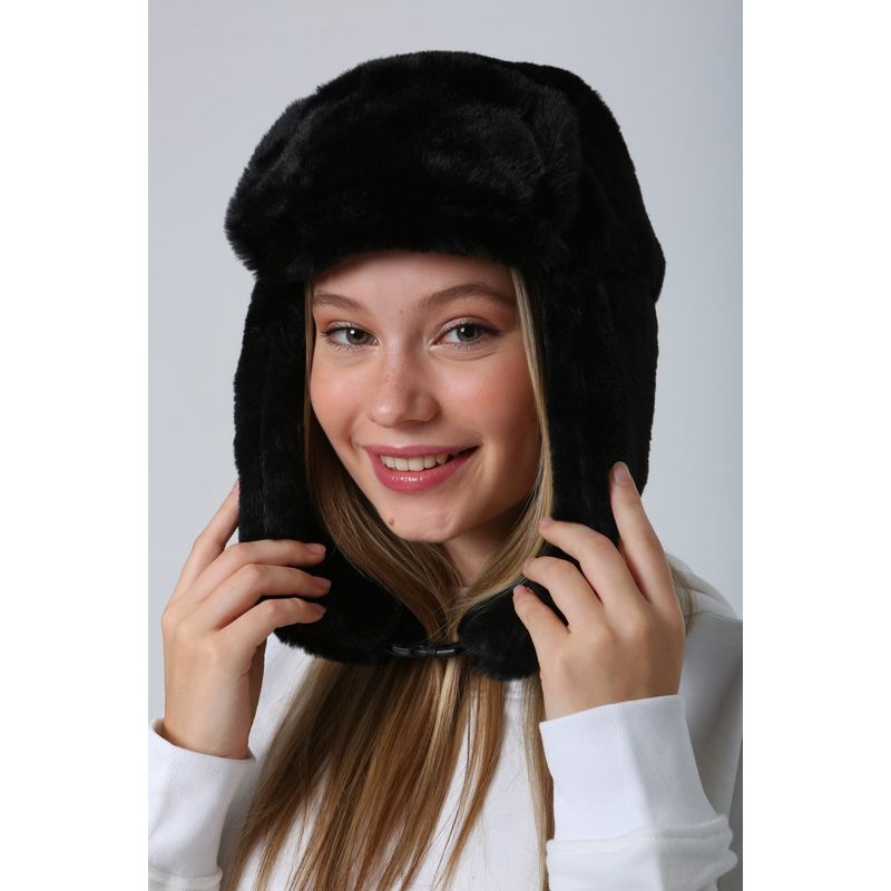 Fashion, accesorii si bijuterii - Femei - Accesorii femei - Caciuli si palarii femei - Bonetă femei Jumeon, 100% poliester, negru, 781ABG1272 - Infinity.ro