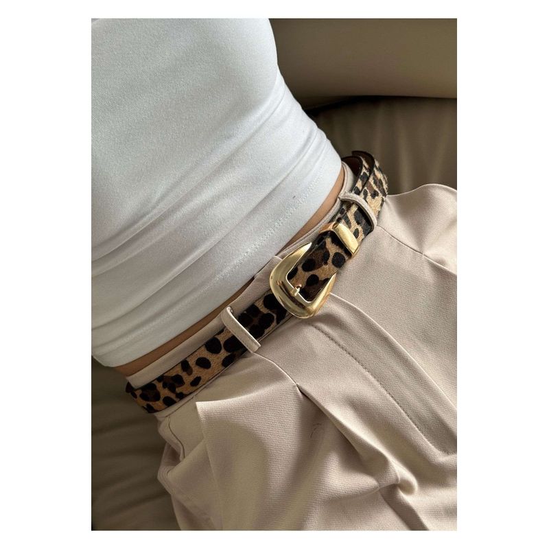 Fashion, accesorii si bijuterii - Femei - Accesorii femei - Curele femei - Curea Heliophilia, leopard, 600KNS2118 - Infinity.ro