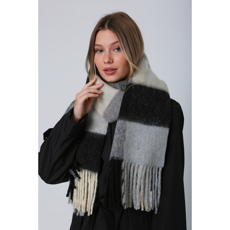 Fashion, accesorii si bijuterii - Femei - Accesorii femei - Esarfe si fulare femei - Șal Jumeon, 18% poliester și 82% acrilic, 45 x 200 cm, negru, 781ABG1244 - Infinity.ro