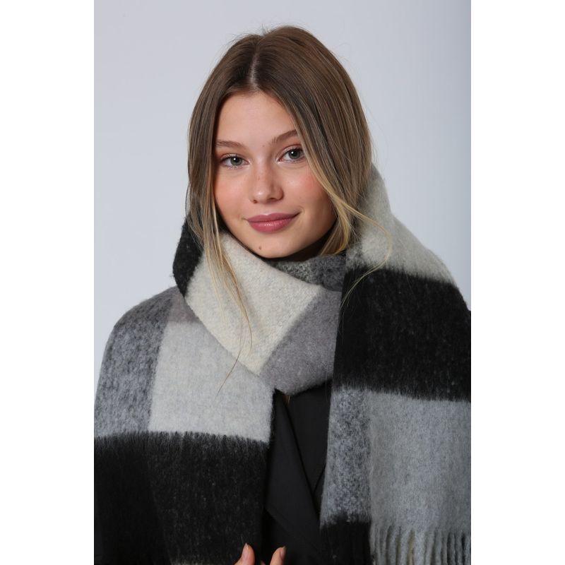 Fashion, accesorii si bijuterii - Femei - Accesorii femei - Esarfe si fulare femei - Șal Jumeon, 18% poliester și 82% acrilic, 45 x 200 cm, negru, 781ABG1244 - Infinity.ro