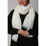 Fashion, accesorii si bijuterii - Femei - Accesorii femei - Esarfe si fulare femei - Șal Jumeon, 100% acrilic, 70 x 180 cm, ecru, 781ABG1199 - Infinity.ro
