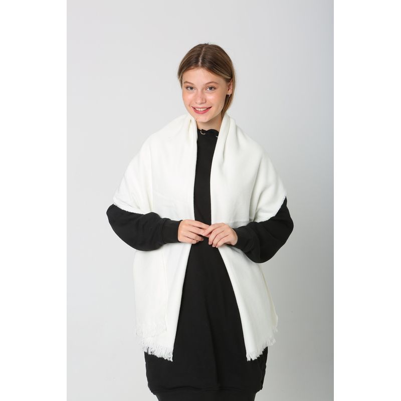 Fashion, accesorii si bijuterii - Femei - Accesorii femei - Esarfe si fulare femei - Șal Jumeon, 100% acrilic, 70 x 180 cm, ecru, 781ABG1199 - Infinity.ro