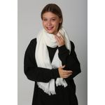 Fashion, accesorii si bijuterii - Femei - Accesorii femei - Esarfe si fulare femei - Șal Jumeon, 100% acrilic, 70 x 180 cm, ecru, 781ABG1199 - Infinity.ro