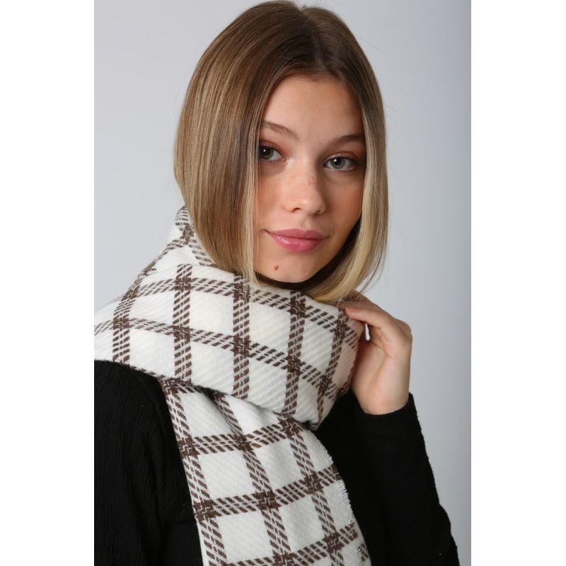 Fashion, accesorii si bijuterii - Femei - Accesorii femei - Esarfe si fulare femei - Șal Jumeon, 15% poliester și 85% acrilic, 70 x 180 cm, ecru, 781ABG1240 - Infinity.ro