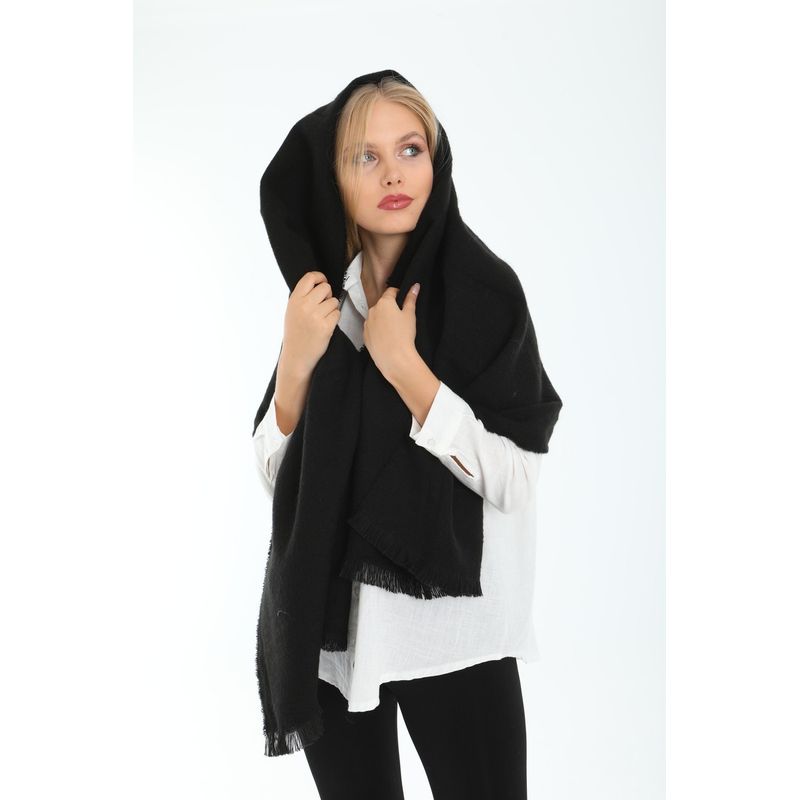 Fashion, accesorii si bijuterii - Femei - Accesorii femei - Esarfe si fulare femei - Șal Jumeon, 100% acrilic, 70 x 180 cm, negru, 781ABG1202 - Infinity.ro