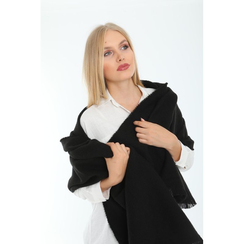 Fashion, accesorii si bijuterii - Femei - Accesorii femei - Esarfe si fulare femei - Șal Jumeon, 100% acrilic, 70 x 180 cm, negru, 781ABG1202 - Infinity.ro