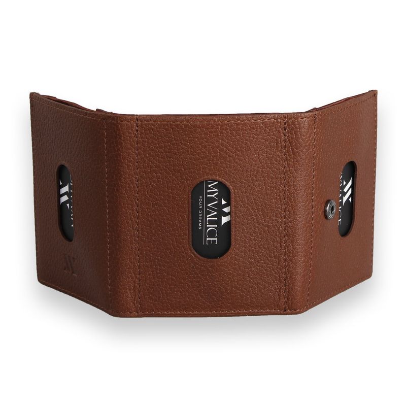 Fashion, accesorii si bijuterii - Femei - Accesorii femei - Portofele femei - Portofel Lucky Bees, 100% piele naturală, 7.5 x 9.5 x 2.5 cm, tan, 853MYV4697 - Infinity.ro
