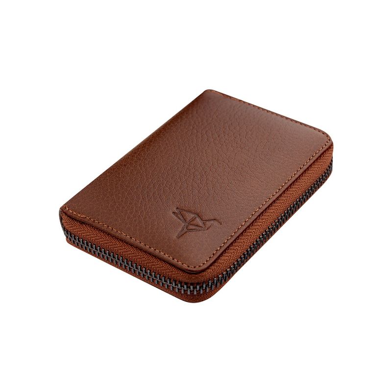 Fashion, accesorii si bijuterii - Femei - Accesorii femei - Portofele femei - Portofel unisex Lucky Bees, 100% piele naturală, 2 x 11.5 x 8 cm, tan, 456ZYM1177 - Infinity.ro