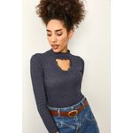 Fashion, accesorii si bijuterii - Femei - Imbracaminte femei - Camasi si bluze femei - Bluză femei Jumeon, 63% bumbac și 35% poliester, indigo albastru, 215XHN1464 - Infinity.ro