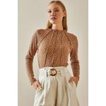 Fashion, accesorii si bijuterii - Femei - Imbracaminte femei - Camasi si bluze femei - Bluză Jumeon, 70% bumbac și 30% poliester, camel, 215XHN4395 - S - Infinity.ro