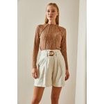 Fashion, accesorii si bijuterii - Femei - Imbracaminte femei - Camasi si bluze femei - Bluză Jumeon, 70% bumbac și 30% poliester, camel, 215XHN4395 - S - Infinity.ro
