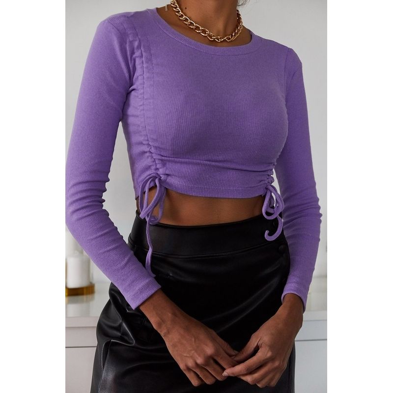 Fashion, accesorii si bijuterii - Femei - Imbracaminte femei - Camasi si bluze femei - Bluză femei Jumeon, 70% bumbac și 30% poliester, mov, 215XHN2354 - standard - Infinity.ro