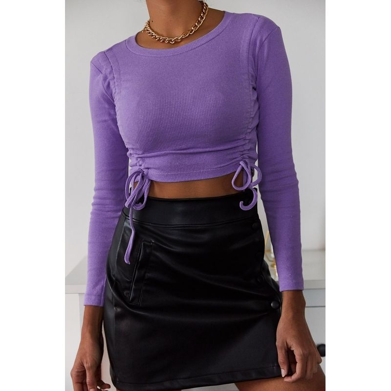 Fashion, accesorii si bijuterii - Femei - Imbracaminte femei - Camasi si bluze femei - Bluză femei Jumeon, 70% bumbac și 30% poliester, mov, 215XHN2354 - standard - Infinity.ro