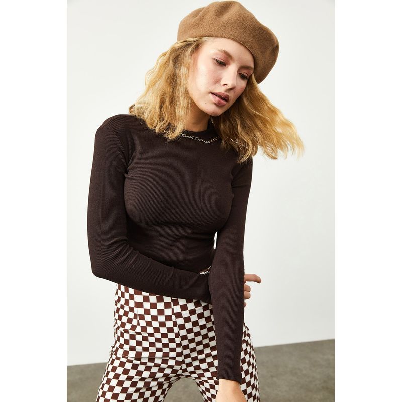 Fashion, accesorii si bijuterii - Femei - Imbracaminte femei - Camasi si bluze femei - Bluză femei Jumeon, 63% bumbac și 35% poliester, maro, 215XHN2360 - standard - Infinity.ro
