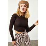 Fashion, accesorii si bijuterii - Femei - Imbracaminte femei - Camasi si bluze femei - Bluză femei Jumeon, 63% bumbac și 35% poliester, maro, 215XHN2360 - standard - Infinity.ro