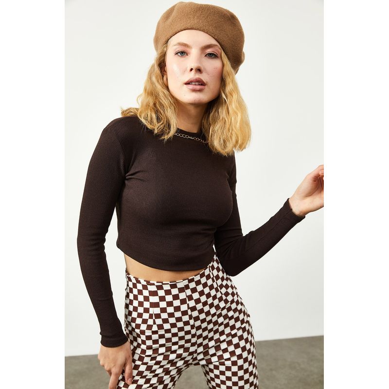 Fashion, accesorii si bijuterii - Femei - Imbracaminte femei - Camasi si bluze femei - Bluză femei Jumeon, 63% bumbac și 35% poliester, maro, 215XHN2360 - standard - Infinity.ro