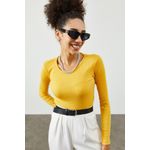 Fashion, accesorii si bijuterii - Femei - Imbracaminte femei - Camasi si bluze femei - Bluză femei Jumeon, 63% bumbac și 35% poliester, galben, 215XHN1429 - Infinity.ro