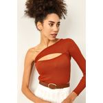 Fashion, accesorii si bijuterii - Femei - Imbracaminte femei - Camasi si bluze femei - Bluză femei Jumeon, 63% bumbac și 35% poliester, roșu cărămiziu, 215XHN1423 - Infinity.ro