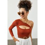 Fashion, accesorii si bijuterii - Femei - Imbracaminte femei - Camasi si bluze femei - Bluză femei Jumeon, 63% bumbac și 35% poliester, roșu cărămiziu, 215XHN1423 - Infinity.ro
