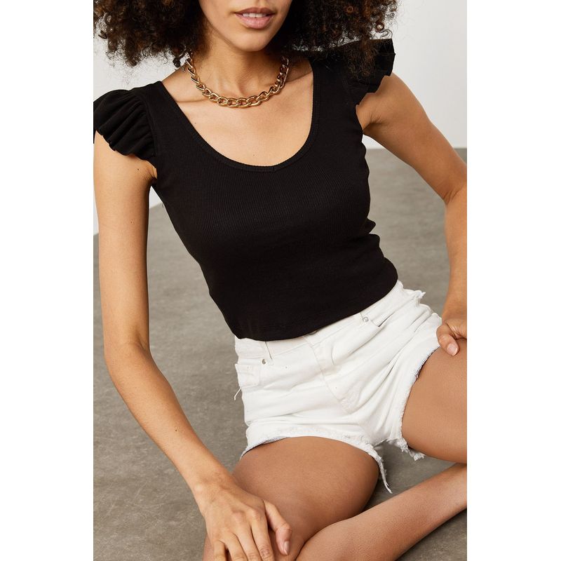 Fashion, accesorii si bijuterii - Femei - Imbracaminte femei - Camasi si bluze femei - Bluză femei Jumeon, 70% bumbac și 30% poliester, negru, 215XHN1378 - S - Infinity.ro