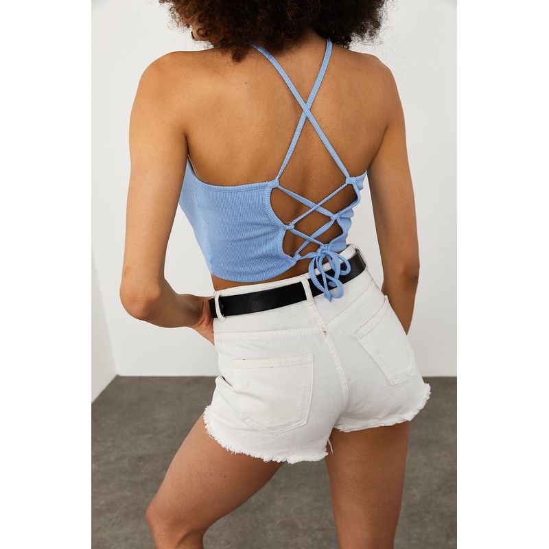 Fashion, accesorii si bijuterii - Femei - Imbracaminte femei - Camasi si bluze femei - Bluză femei Jumeon, 65% bumbac și 35% poliester, deschis albastru, 215XHN1358 - Infinity.ro