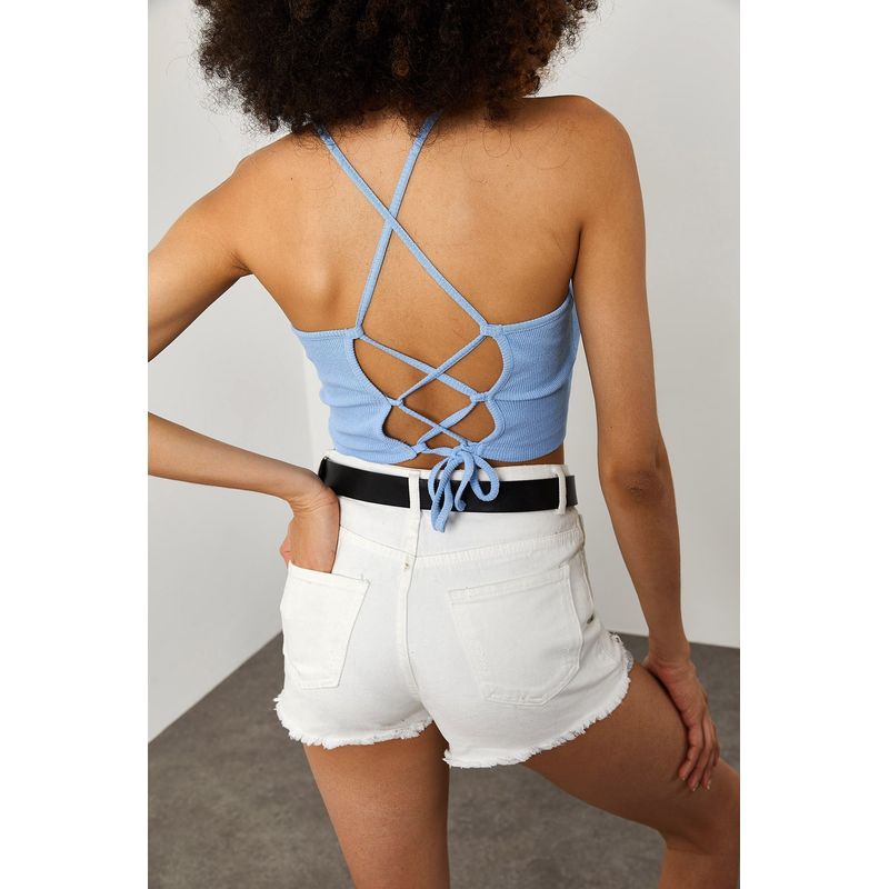 Fashion, accesorii si bijuterii - Femei - Imbracaminte femei - Camasi si bluze femei - Bluză femei Jumeon, 65% bumbac și 35% poliester, deschis albastru, 215XHN1358 - Infinity.ro