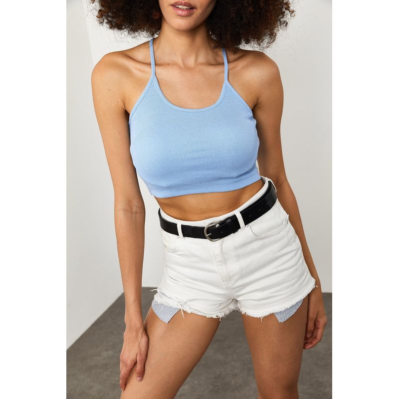 Fashion, accesorii si bijuterii - Femei - Imbracaminte femei - Camasi si bluze femei - Bluză femei Jumeon, 65% bumbac și 35% poliester, deschis albastru, 215XHN1358 - Infinity.ro