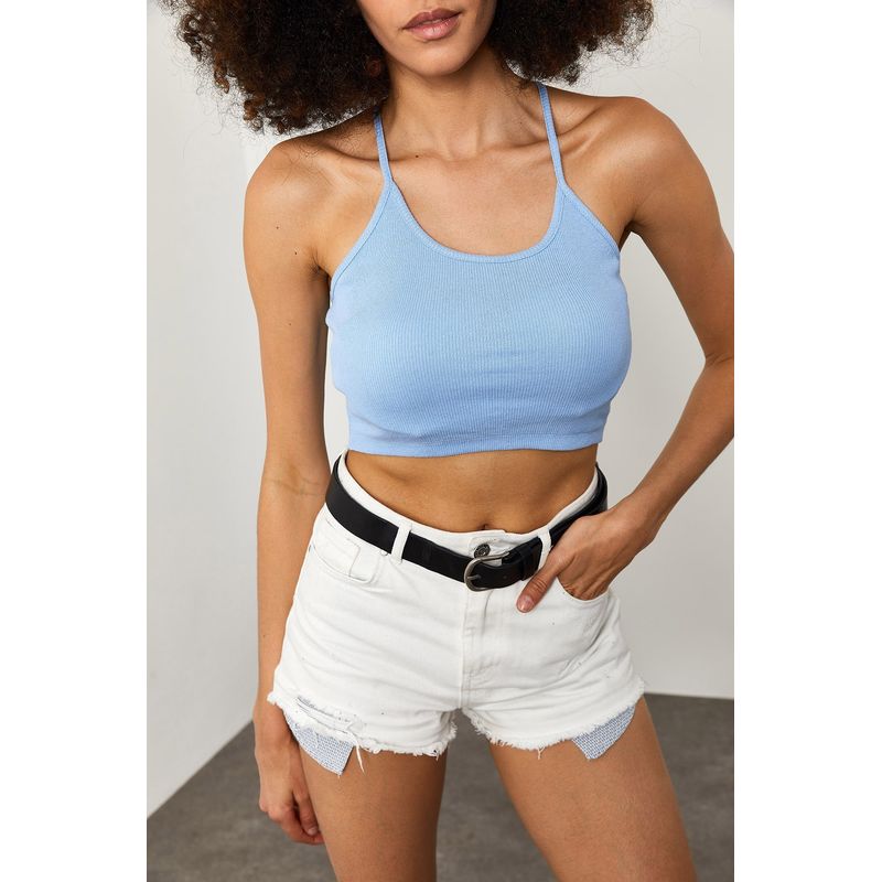 Fashion, accesorii si bijuterii - Femei - Imbracaminte femei - Camasi si bluze femei - Bluză femei Jumeon, 65% bumbac și 35% poliester, deschis albastru, 215XHN1358 - Infinity.ro