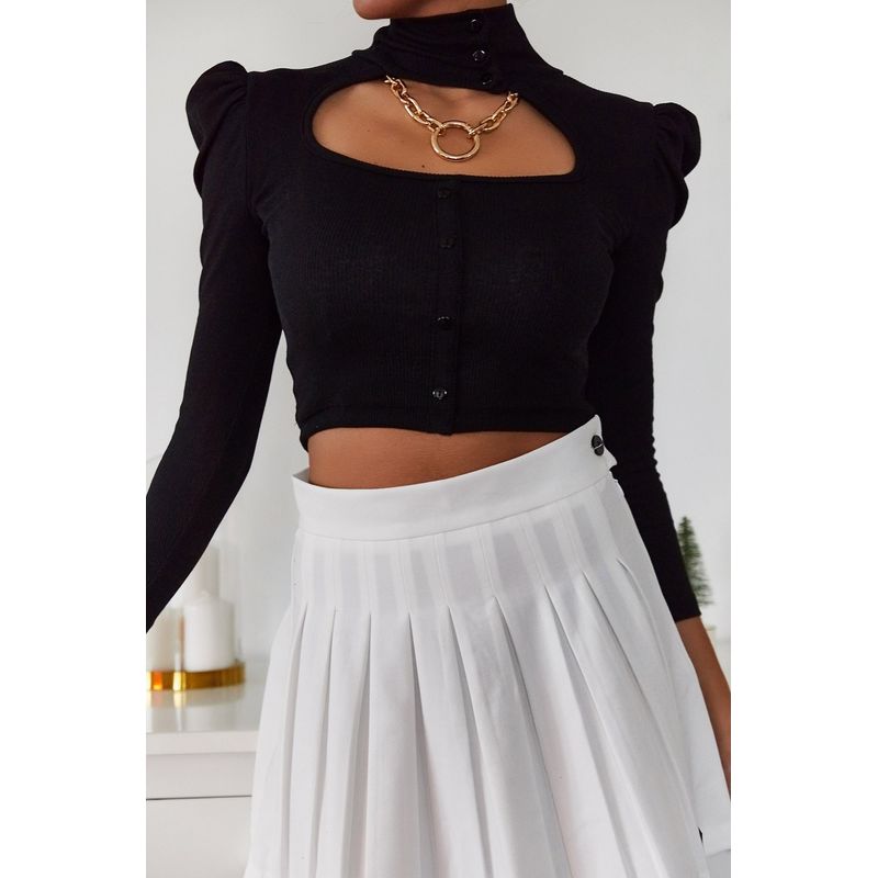 Fashion, accesorii si bijuterii - Femei - Imbracaminte femei - Camasi si bluze femei - Bluză femei Jumeon, 70% bumbac și 30% poliester, negru, 215XHN1266 - Infinity.ro