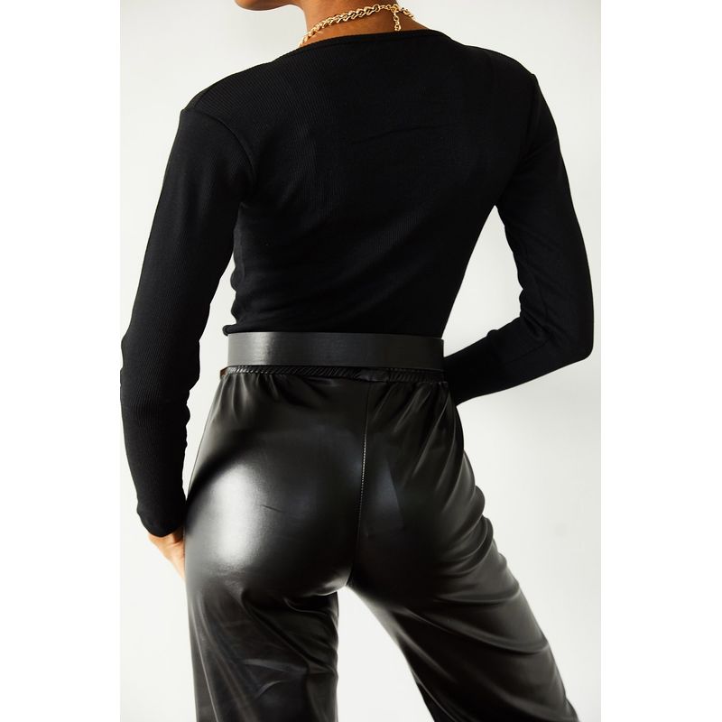 Fashion, accesorii si bijuterii - Femei - Imbracaminte femei - Camasi si bluze femei - Bluză femei Jumeon, 70% bumbac și 30% poliester, negru, 215XHN1192 - S - Infinity.ro