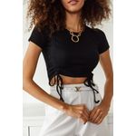 Fashion, accesorii si bijuterii - Femei - Imbracaminte femei - Camasi si bluze femei - Bluză femei Jumeon, 65% bumbac și 35% poliester, negru, 215XHN1219 - Infinity.ro