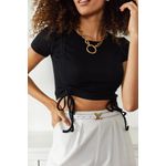 Fashion, accesorii si bijuterii - Femei - Imbracaminte femei - Camasi si bluze femei - Bluză femei Jumeon, 65% bumbac și 35% poliester, negru, 215XHN1219 - Infinity.ro