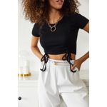 Fashion, accesorii si bijuterii - Femei - Imbracaminte femei - Camasi si bluze femei - Bluză femei Jumeon, 65% bumbac și 35% poliester, negru, 215XHN1219 - Infinity.ro