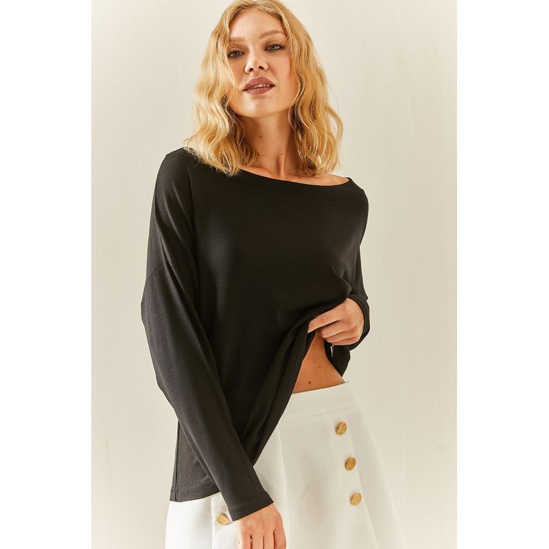 Fashion, accesorii si bijuterii - Femei - Imbracaminte femei - Camasi si bluze femei - Bluză femei Jumeon, 100% bumbac, negru, 215XHN4244 - S - Infinity.ro