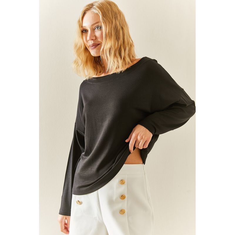 Fashion, accesorii si bijuterii - Femei - Imbracaminte femei - Camasi si bluze femei - Bluză femei Jumeon, 100% bumbac, negru, 215XHN4244 - S - Infinity.ro