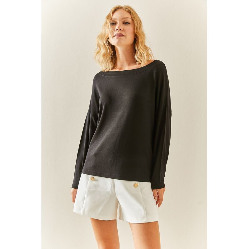 Fashion, accesorii si bijuterii - Femei - Imbracaminte femei - Camasi si bluze femei - Bluză femei Jumeon, 100% bumbac, negru, 215XHN4244 - S - Infinity.ro