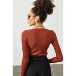 Fashion, accesorii si bijuterii - Femei - Imbracaminte femei - Camasi si bluze femei - Bluză femei Jumeon, 63% bumbac și 35% poliester, roșu cărămiziu, 215XHN1440 - Infinity.ro