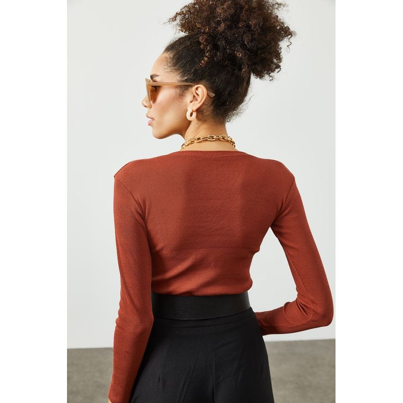 Fashion, accesorii si bijuterii - Femei - Imbracaminte femei - Camasi si bluze femei - Bluză femei Jumeon, 63% bumbac și 35% poliester, roșu cărămiziu, 215XHN1440 - Infinity.ro