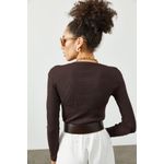 Fashion, accesorii si bijuterii - Femei - Imbracaminte femei - Camasi si bluze femei - Bluză femei Jumeon, 63% bumbac și 35% poliester, maro, 215XHN1439 - Infinity.ro