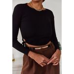 Fashion, accesorii si bijuterii - Femei - Imbracaminte femei - Camasi si bluze femei - Bluză femei Jumeon, 70% bumbac și 30% poliester, negru, 215XHN1207 - Infinity.ro