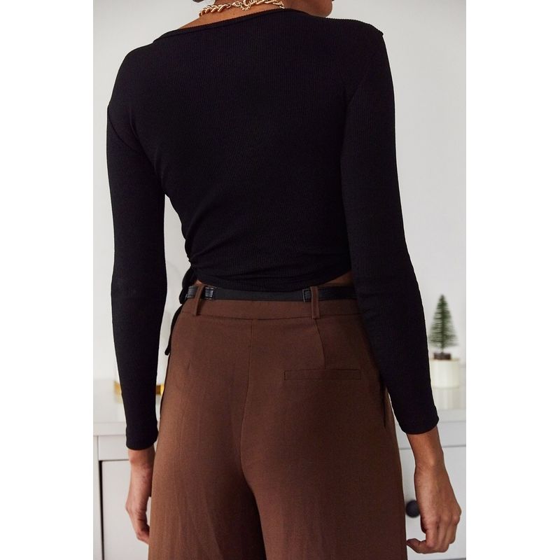 Fashion, accesorii si bijuterii - Femei - Imbracaminte femei - Camasi si bluze femei - Bluză femei Jumeon, 70% bumbac și 30% poliester, negru, 215XHN1207 - Infinity.ro