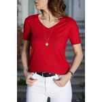 Fashion, accesorii si bijuterii - Femei - Imbracaminte femei - Camasi si bluze femei - Bluză femei Jumeon, 95% vâscoză și 5% elastan, roșu, 215XHN1108 - S - Infinity.ro