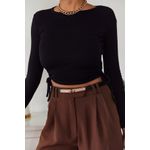 Fashion, accesorii si bijuterii - Femei - Imbracaminte femei - Camasi si bluze femei - Bluză femei Jumeon, 70% bumbac și 30% poliester, negru, 215XHN1207 - Infinity.ro