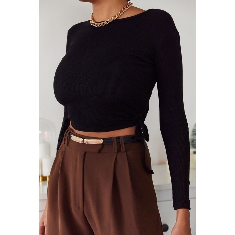 Fashion, accesorii si bijuterii - Femei - Imbracaminte femei - Camasi si bluze femei - Bluză femei Jumeon, 70% bumbac și 30% poliester, negru, 215XHN1207 - Infinity.ro