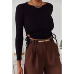 Fashion, accesorii si bijuterii - Femei - Imbracaminte femei - Camasi si bluze femei - Bluză femei Jumeon, 70% bumbac și 30% poliester, negru, 215XHN1207 - Infinity.ro