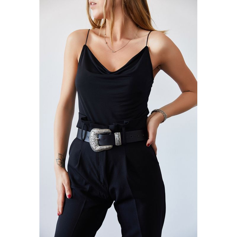 Fashion, accesorii si bijuterii - Femei - Imbracaminte femei - Camasi si bluze femei - Bluză femei Jumeon, 80% poliester, negru, 215XHN1120 - S - Infinity.ro