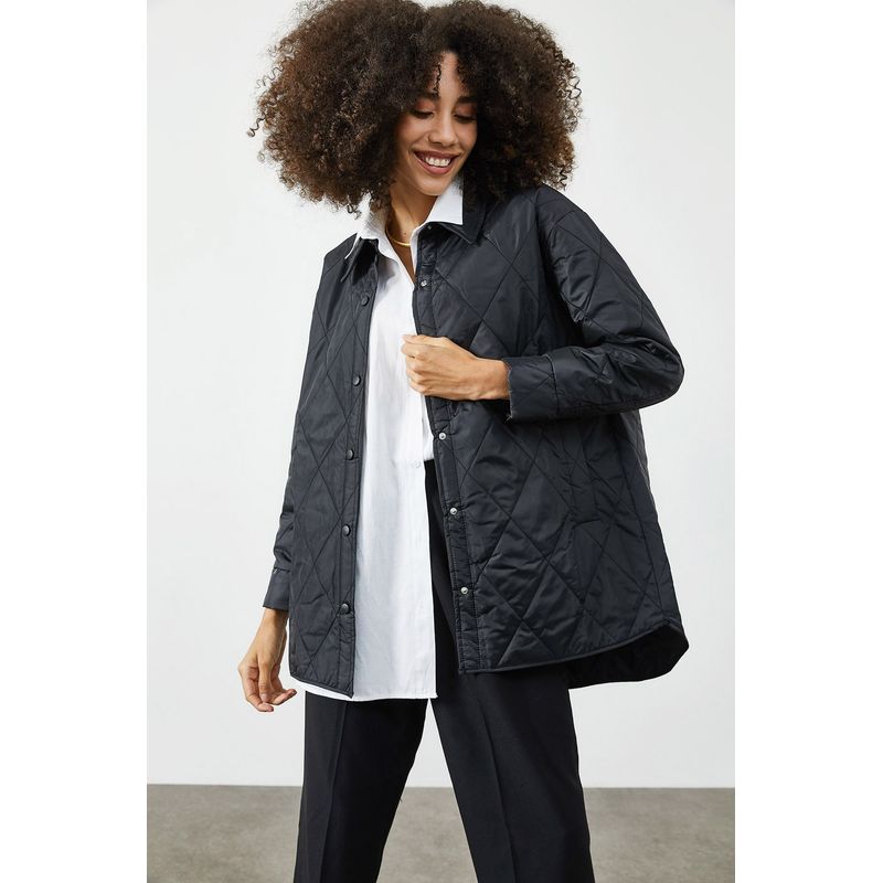 Fashion, accesorii si bijuterii - Femei - Imbracaminte femei - Paltoane si trenciuri femei - Palton Jumeon, 100% poliester, negru, 215XHN2654 - 36 - Infinity.ro